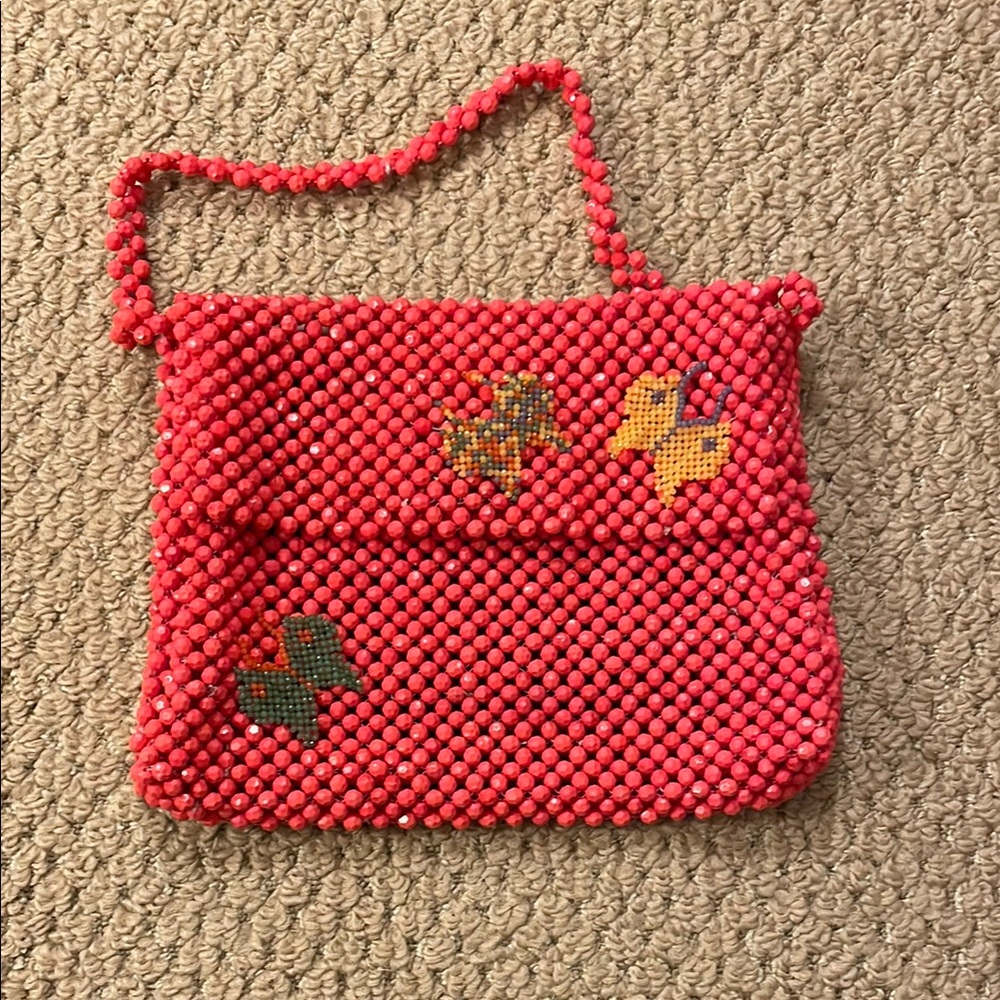Pink Beaded Women's Bag